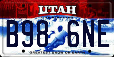 UT license plate B986NE