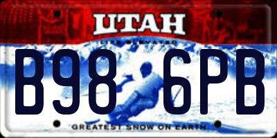 UT license plate B986PB