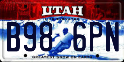 UT license plate B986PN