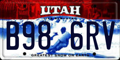 UT license plate B986RV