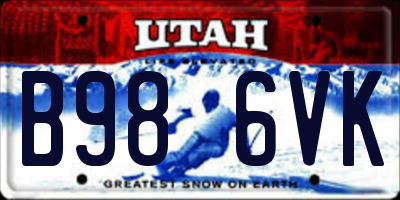 UT license plate B986VK
