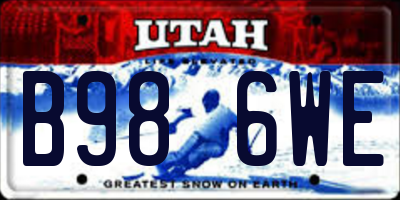 UT license plate B986WE