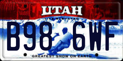 UT license plate B986WF