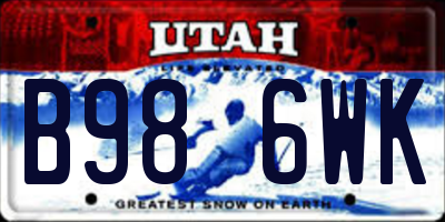 UT license plate B986WK