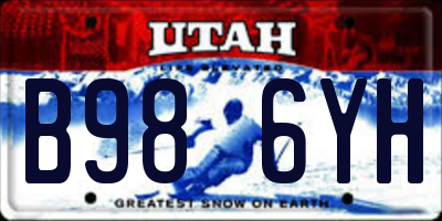 UT license plate B986YH