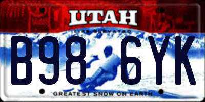 UT license plate B986YK