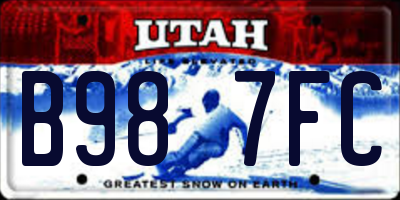 UT license plate B987FC