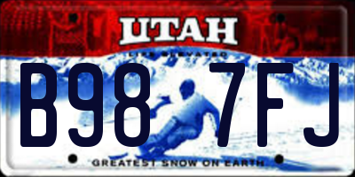UT license plate B987FJ