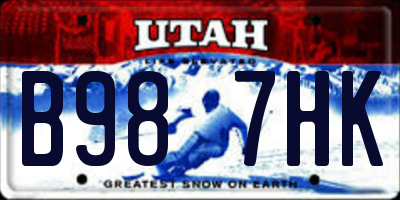 UT license plate B987HK