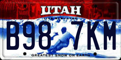 UT license plate B987KM