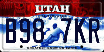 UT license plate B987KR