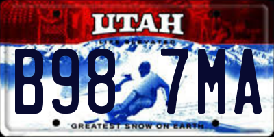 UT license plate B987MA