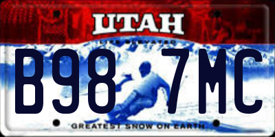 UT license plate B987MC