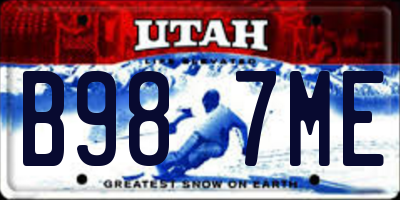 UT license plate B987ME