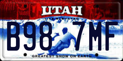 UT license plate B987MF