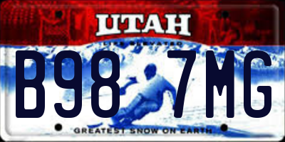 UT license plate B987MG