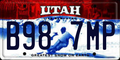 UT license plate B987MP