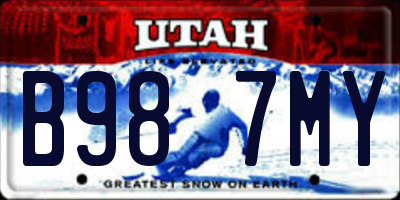 UT license plate B987MY