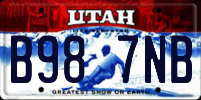 UT license plate B987NB