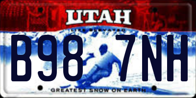 UT license plate B987NH