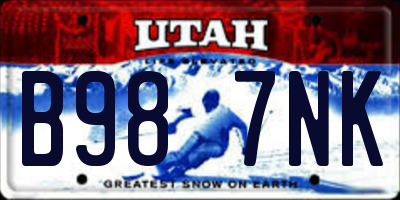 UT license plate B987NK