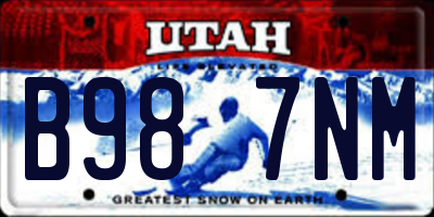 UT license plate B987NM