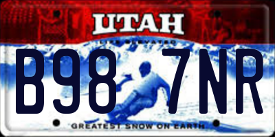 UT license plate B987NR