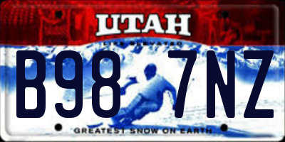 UT license plate B987NZ