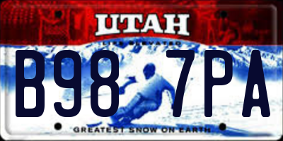 UT license plate B987PA