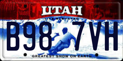 UT license plate B987VH
