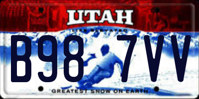 UT license plate B987VV