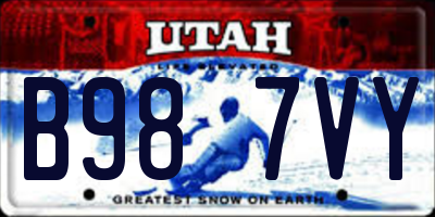 UT license plate B987VY