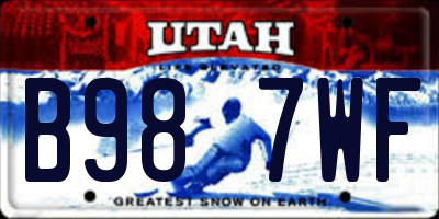 UT license plate B987WF
