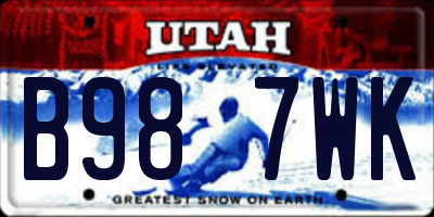 UT license plate B987WK