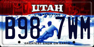 UT license plate B987WM
