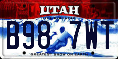 UT license plate B987WT