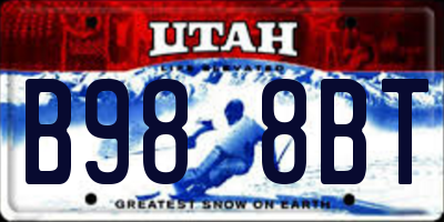 UT license plate B988BT