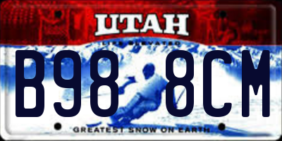 UT license plate B988CM