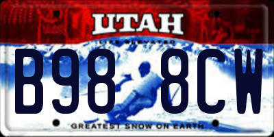 UT license plate B988CW