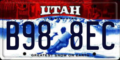UT license plate B988EC