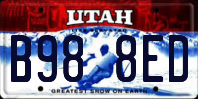 UT license plate B988ED