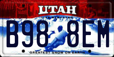 UT license plate B988EM