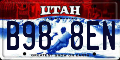 UT license plate B988EN