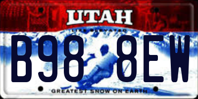 UT license plate B988EW