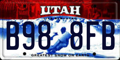 UT license plate B988FB