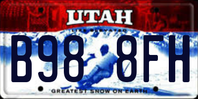 UT license plate B988FH