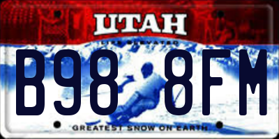 UT license plate B988FM