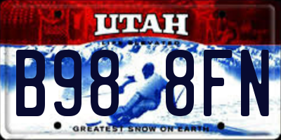 UT license plate B988FN