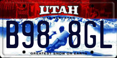 UT license plate B988GL