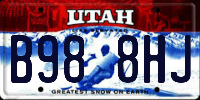 UT license plate B988HJ
